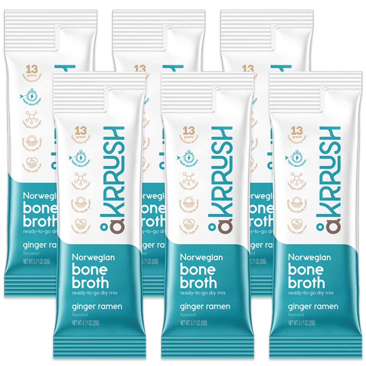 akrrush ginger ramen bone broth single pack