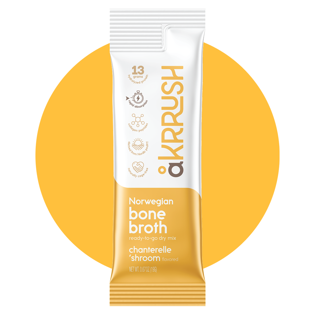 akrrush chanterelle bone broth single pack