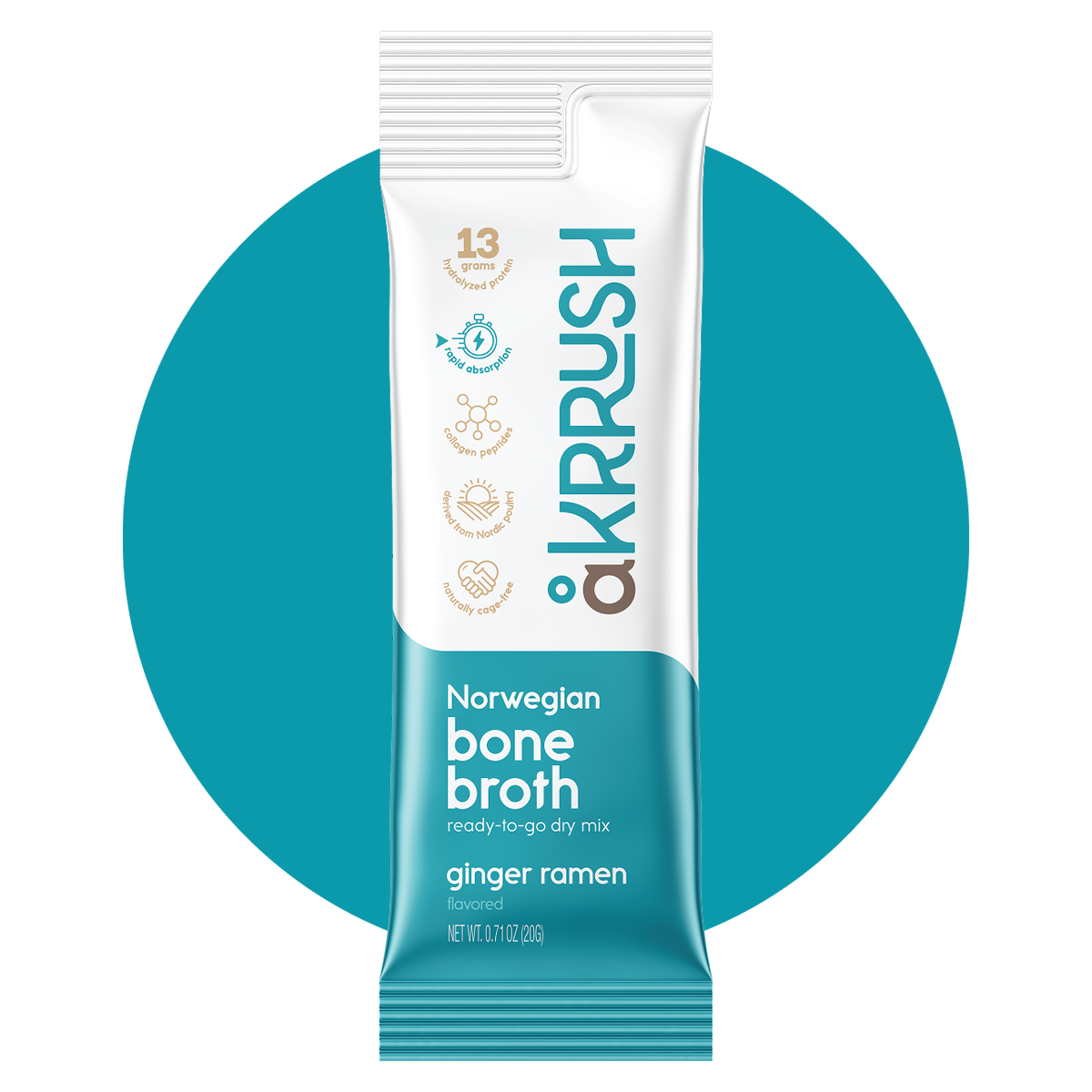 akrrush ginger ramen bone broth single pack