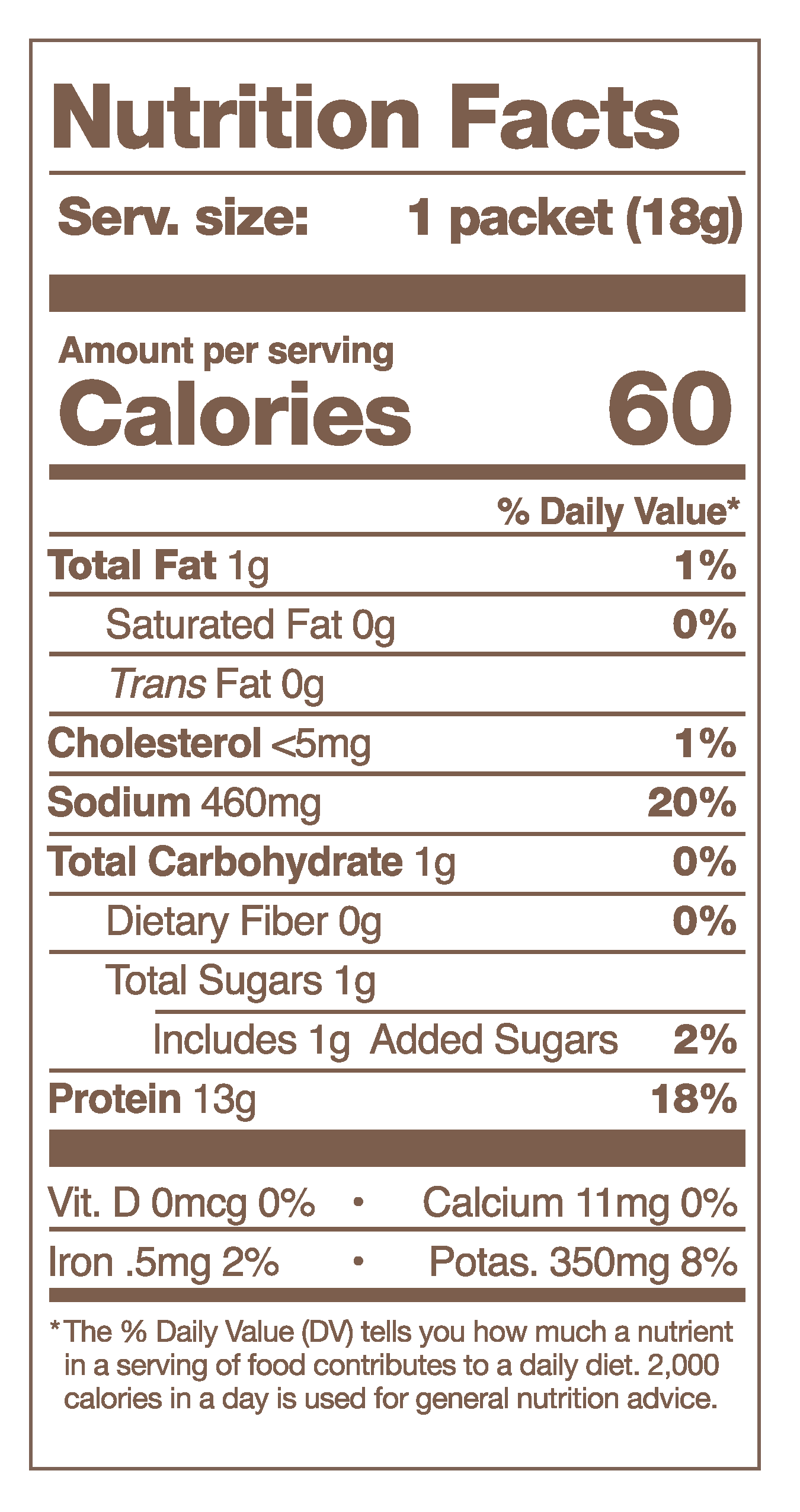 akrrush savory chicken bone broth nutritionals