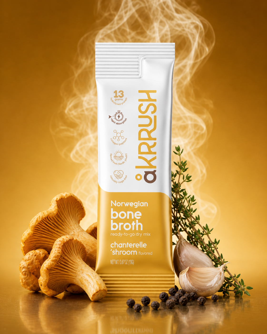 Chanterelle Mushroom bone broth - akrrush